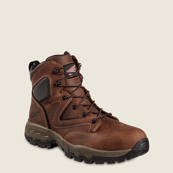 Red Wing Mens Truhiker - 6-inch Safety Toe - Hiking Boots Brown/Black - 6510RVBSM